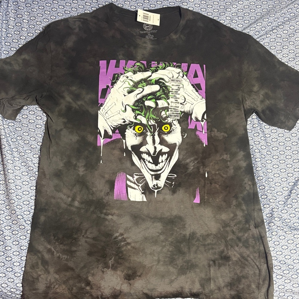 Dc comics T-Shirt with Joker Design acid wash 2xl xxl mens